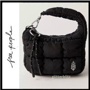 Free People Quilted Carryall Micro Pouch Black